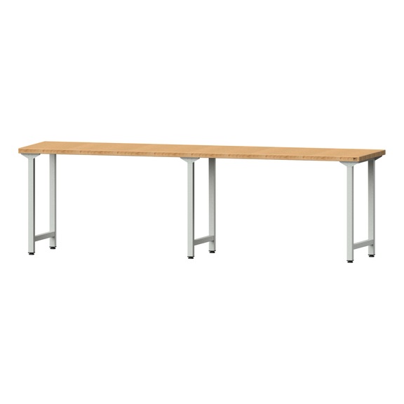 Work table, model 90, BMP 40 mm, RAL 7035, 840 x 2800 x 700 mm - Working table 2800 mm static