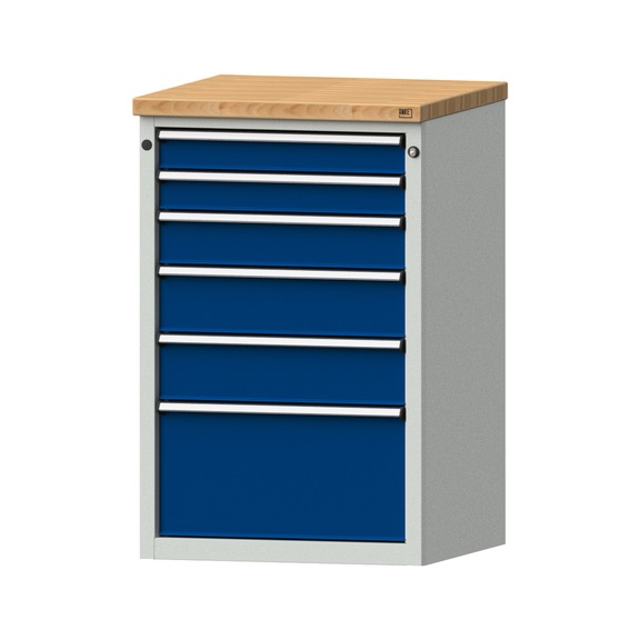 Side cabinet BL, model 406, BMP 40 mm, RAL 7035/RAL 5010, height 1020 mm - Workshop cupboard