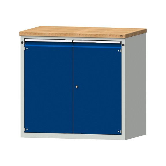 Drawer cabinet V1060, model 3021, BMP 40 mm, RAL 7035/5010, height 1020 mm - Cupboard with drawers (storage equipment, workshop)