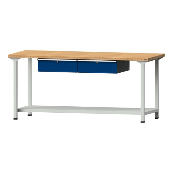 Work table, model 175, BMP 40 mm, RAL 7035/RAL 5010, 890 x 2000 x 800 mm - Working table 2000 mm static