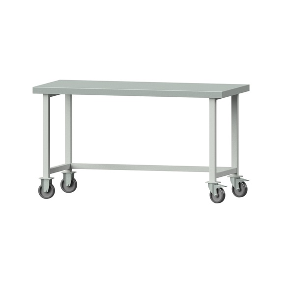 Work table, model 60, ZBP 50 mm, RAL 7035, 850 x 1500 x 700 mm - Working table 1500 mm movable
