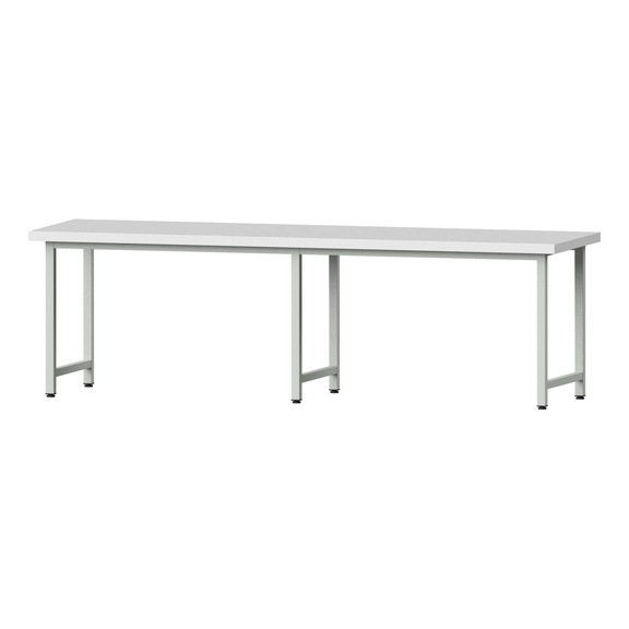 Arbeitstisch, Modell 190, KSP 50 mm, RAL 7035, 850 x 2800 x 800 mm - Arbeitstisch 2800 mm statisch