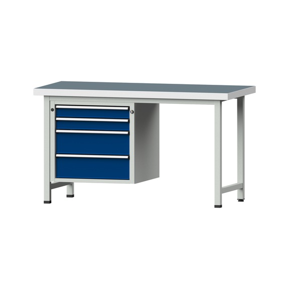 Combination workbench V/T-BL1500/2000 mm Model 707 UBP 50 mm RAL 7035/5010, 850x1500x700 - Combination workbench 1500 mm models 501 V - 709 V