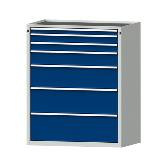 Schubladenschrank V1060 Modell 4005 Ablagewanne RAL 7035/5010 Höhe 1280 mm 100kg - Schubladenschrank (Lagereinrichtung, Werkstatt)
