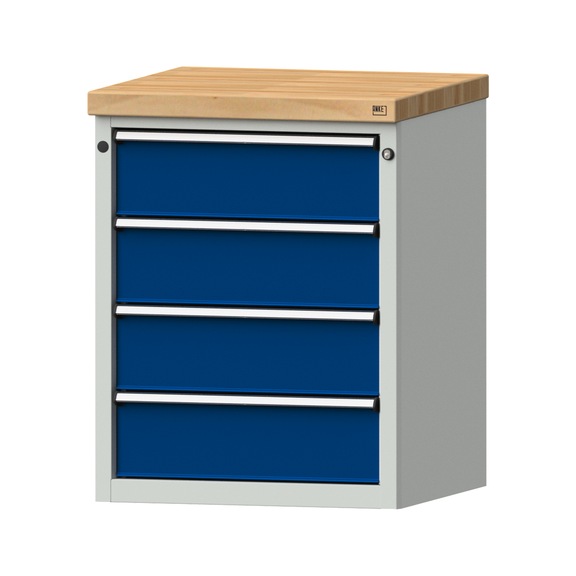 Side cabinet BL, model 103, BMP 50 mm, RAL 7035/RAL 5010, height 850 mm - Workshop cupboard