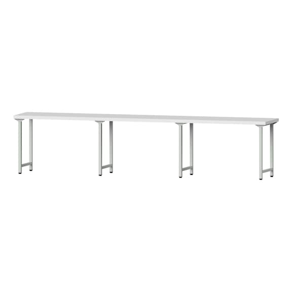 Arbeitstisch, Modell 100, KSP 50 mm, RAL 7035, 900 x 4050 x 700 mm - Arbeitstisch 4500 mm statisch