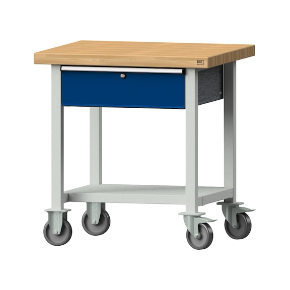 Work table, model 23, BMP 50 mm, RAL 7035/RAL 5010, 850 x 800 x 700 mm - Working table 800 mm movable