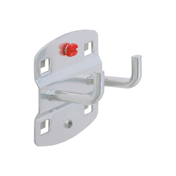 Double tool holder with vertical hook end, length 35 mm - Component for hole plate board system (other)