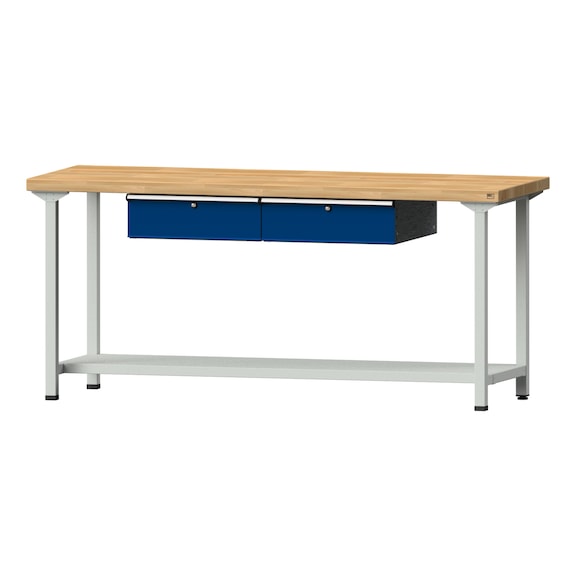 Work table, model 75, BMP 50 mm, RAL 7035/RAL 5010, 900 x 2000 x 700 mm - Working table 2000 mm static