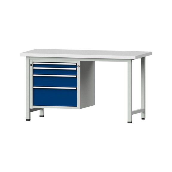 Combination workbench V/T-BL1500/2000 mm Model 709 KSP 40 mm RAL 7035/5010, 840 x 1500 x 700 - Combination workbench 1500 mm models 501 V - 709 V