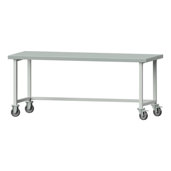 Work table, model 180, ZBP 50 mm, RAL 7035, 850 x 2000 x 800 mm - Working table 2000 mm movable