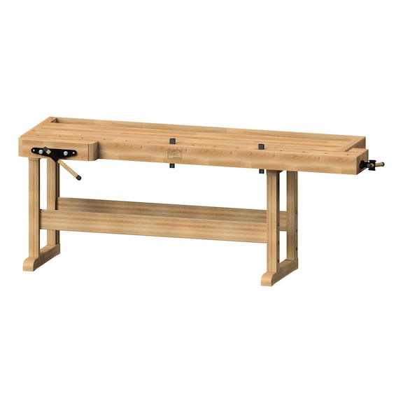 Professional workbench model 168, with 1 pair of rectangular bench hooks - Joiner's bench