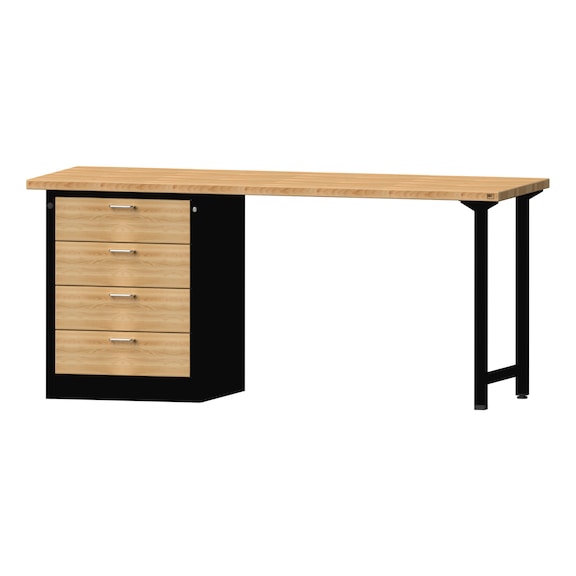 Kombiwerkbank V/T-BL1500/2000 mm, Modell 828 BMP 40 mm RAL 7016, 890x2000x700 mm - Kombiwerkbank V - BL 2000 mm Modelle 821 VH - 850 VH