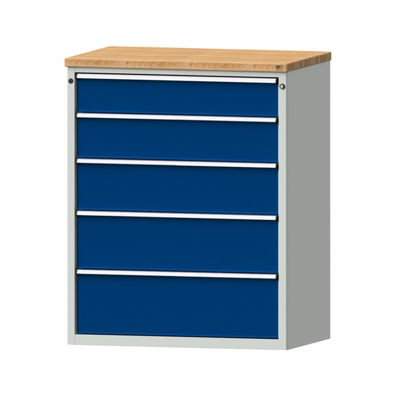 Drawer cabinet V1060 model 4007 BMP 40 mm RAL 7035/5010 height 1320 mm, 200 kg - Cupboard with drawers (storage equipment, workshop)