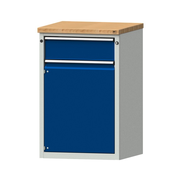 Side cabinet BL, model 401, BMP 40 mm, RAL 7035/RAL 5010, height 1020 mm - Workshop cupboard