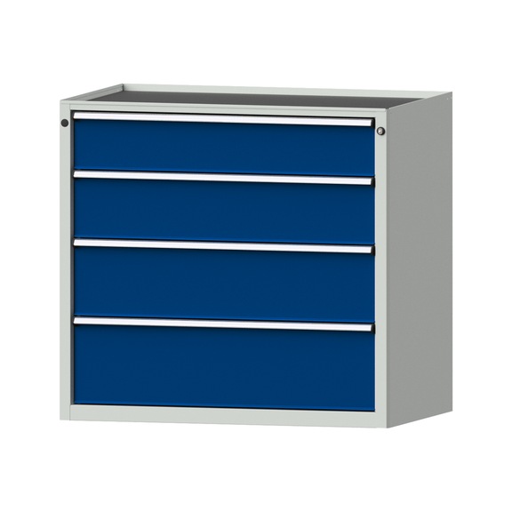 Drawer cabinet V1060 model 3003 Storage tray RAL 7035/5010 Height 980 mm, 100 kg - Cupboard with drawers (storage equipment, workshop)