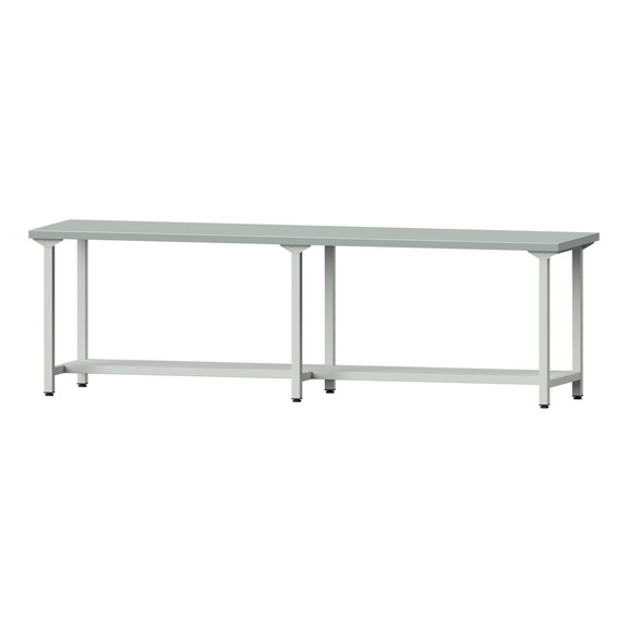 Arbeitstisch, Modell 91, ZBP 40 mm, RAL 7035, 840 x 2800 x 700 mm - Arbeitstisch 2800 mm statisch