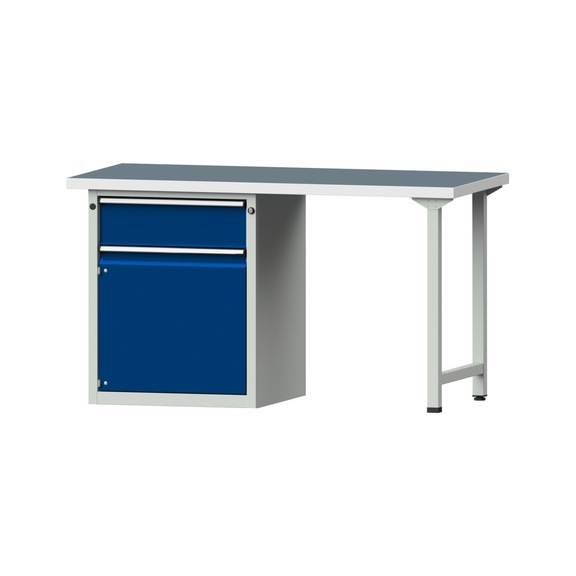 Combination workbench V/T-BL1500/2000 mm Model 801 UBP 40 mm RAL 7035/5010, 840 x 1500 x 700 - Combination workbench 1500 mm models 801 V - 808 VH