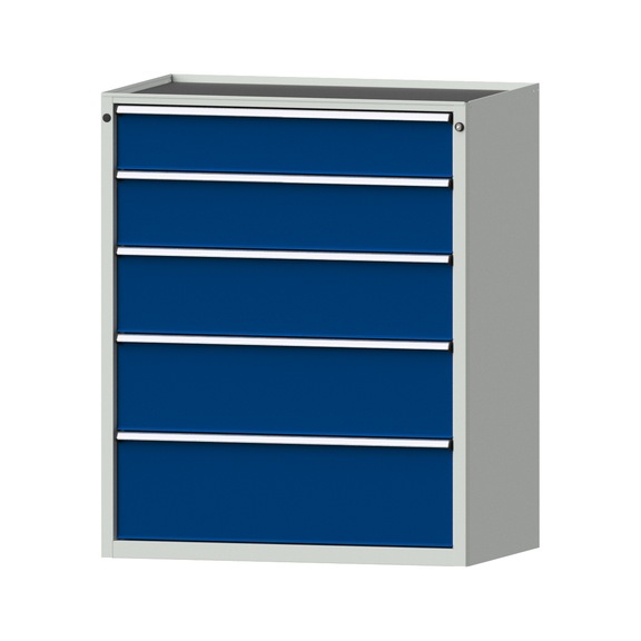 Drawer cabinet V1060 model 4007 Storage tray RAL 7035/5010 Height 1280 mm 200 kg - Cupboard with drawers (storage equipment, workshop)