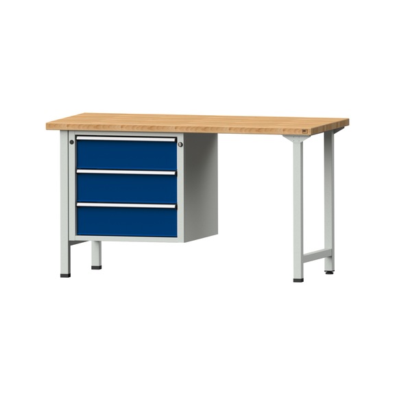 Combination workbench V/T-BL1500/2000 mm Model 706 BMP 40 mm RAL 7035/5010, 840 x 1500 x 700 - Combination workbench 1500 mm models 501 V - 709 V