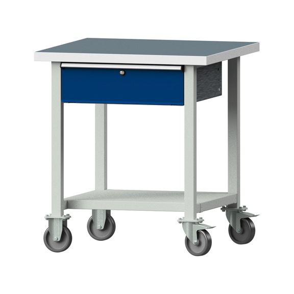 Work table, model 123, UBP 40 mm, RAL 7035/RAL 5010, 890 x 800 x 800 mm - Working table 800 mm movable