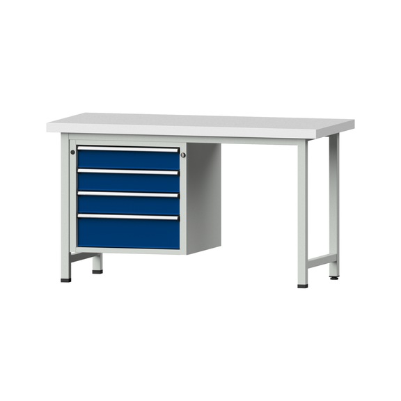 Combination workbench V/T-BL1500/2000 mm Model 705 KSP 50 mm RAL 7035/5010, 850 x 1500 x 700 - Combination workbench 1500 mm models 501 V - 709 V