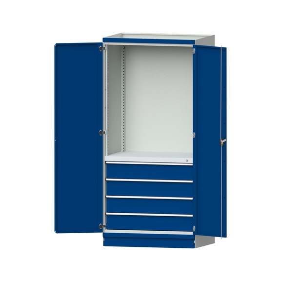 Basisschrank modulares Schranksystem, Modell 2409, RAL 7035/5010, 999.170.0055 - Werkstattschrank