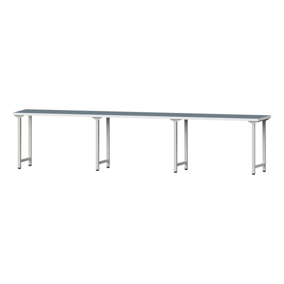 Work table, model 200, UBP 40 mm, RAL 7035, 890 x 4050 x 800 mm - Working table 4500 mm static