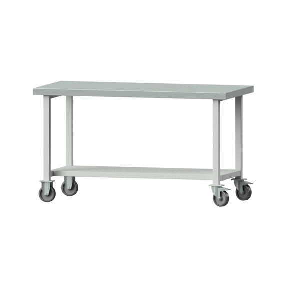 Work table, model 61, ZBP 50 mm, RAL 7035, 850 x 1500 x 700 mm - Working table 1500 mm movable