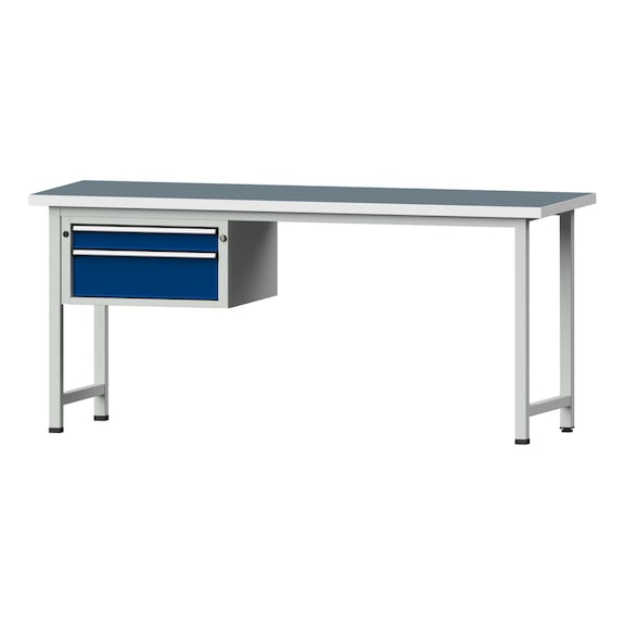 Combination workbench V/T-BL1500/2000 mm Model 521 UBP 40 mm RAL 7035/5010, 890 x 2000 x 700 - Combination workbench 2000 mm models 521 V - 726 V
