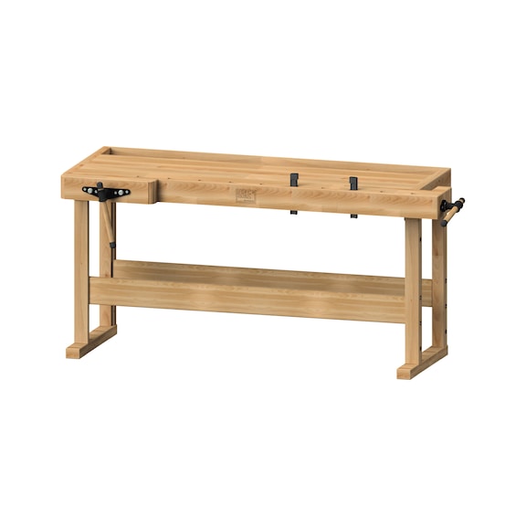 Profi-Hobelbank Modell 160, mit 1 Paar Rechteckbankhaken - Hobelbank