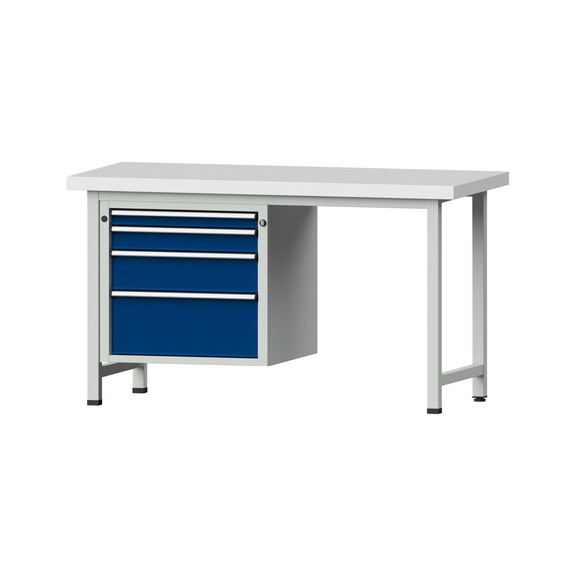 Combination workbench V/T-BL1500/2000 mm Model 709 KSP 50 mm RAL 7035/5010, 850x1500x700 - Combination workbench 1500 mm models 501 V - 709 V