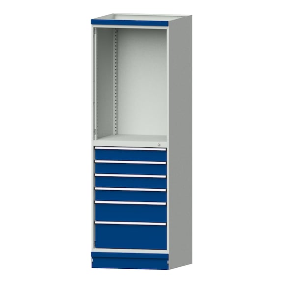 Base cabinet modular cabinet system, model 3007, RAL 7035/5010, 999.170.0028 - Workshop cupboard