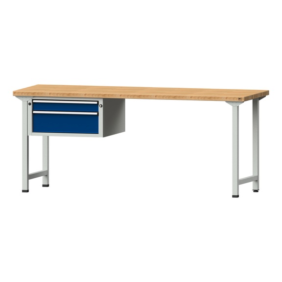 Combination workbench V/T-BL1500/2000 mm Model 521 BMP 40 mm RAL 7035/5010, 840x2000x700 - Combination workbench 2000 mm models 521 V - 726 V