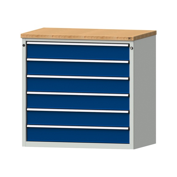 Drawer cabinet V1060 model 3002 BMP 40 mm RAL 7035/5010 height 1020 mm, 100 kg - Cupboard with drawers (storage equipment, workshop)