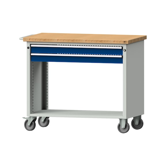 Workshop trolley V/T, model 352, BMP 40 mm, RAL 7035/RAL 5010, height 970 mm - Workshop trolley