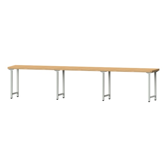 Work table, model 200, BMP 50 mm, RAL 7035, 850 x 4050 x 800 mm - Working table 4500 mm static