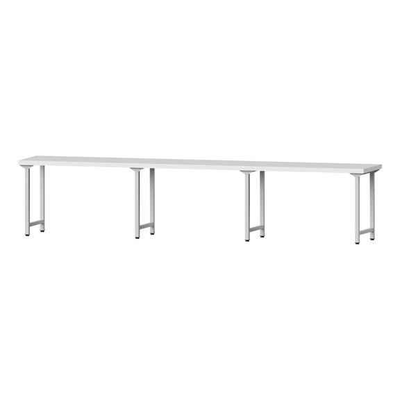 Arbeitstisch, Modell 200, KSP 50 mm, RAL 7035, 850 x 4050 x 800 mm - Arbeitstisch 4500 mm statisch