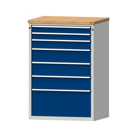 Drawer cabinet V910, model 4009, BMP 40 mm, RAL 7035/5010, height 1320 mm, 200 kg - Cupboard with drawers (storage equipment, workshop)