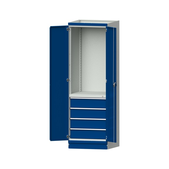 Base cabinet modular cabinet system, model 2409, RAL 7035/5010, 999.170.0025 - Workshop cupboard