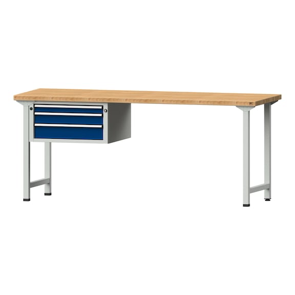 Combination workbench V/T-BL1500/2000 mm Model 522 BMP 40 mm RAL 7035/5010, 840 x 2000 x 700 - Combination workbench 2000 mm models 521 V - 726 V