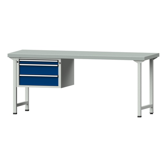 Combination workbench V/T-BL1500/2000 mm Model 622 ZBP 50 mm RAL 7035/5010, 850x2000x700 - Combination workbench 2000 mm models 521 V - 726 V