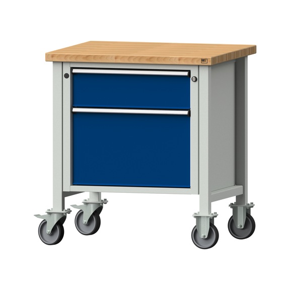 Kastenwerkbank V/T-BL 800 mm, Modell 55, BMP 40 mm, RAL 7035/5010, 890x800x700 - Kastenwerkbank V - BL 1 Block