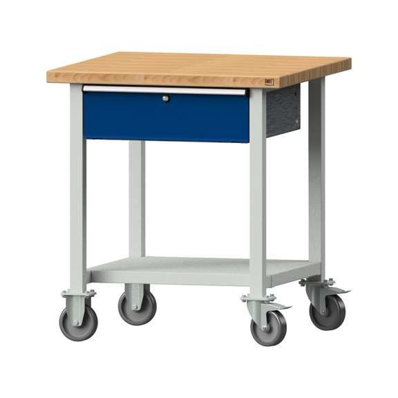 Work table, model 123, BMP 40 mm, RAL 7035/RAL 5010, 890 x 800 x 800 mm - Working table 800 mm movable