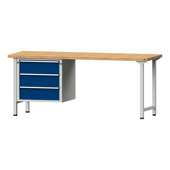 Combination workbench V/T-BL1500/2000 mm Model 726 BMP 40 mm RAL 7035/5010, 840x2000x700 - Combination workbench 2000 mm models 521 V - 726 V