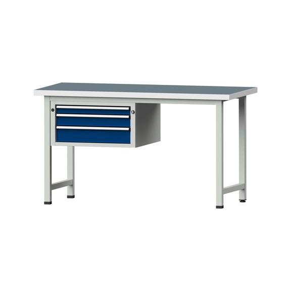 Combination workbench V/T-BL1500/2000 mm Model 502 UBP 40 mm RAL 7035/5010, 840 x 1500 x 700 - Combination workbench 1500 mm models 501 V - 709 V
