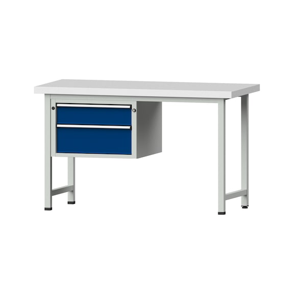Combination workbench V/T-BL1500/2000 mm Model 607 KSP 50 mm RAL 7035/5010, 900 x 1500 x 700 - Combination workbench 1500 mm models 501 V - 709 V