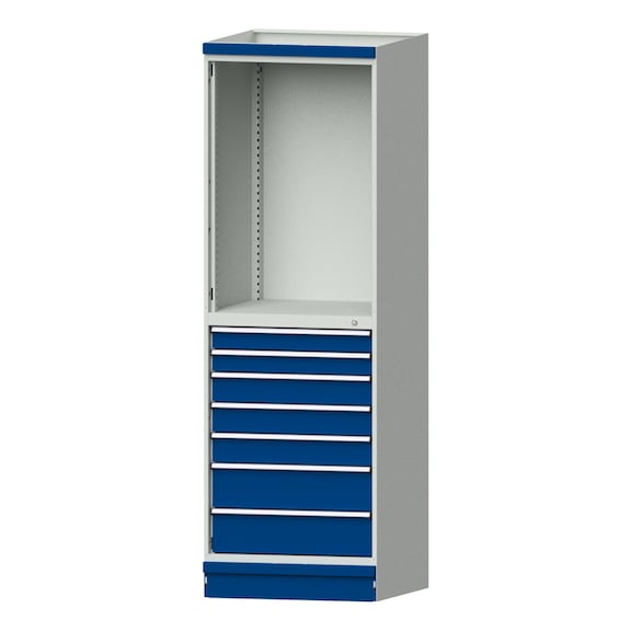 Basisschrank modulares Schranksystem, Modell 3005, RAL 7035/5010, 999.170.0027 - Werkstattschrank