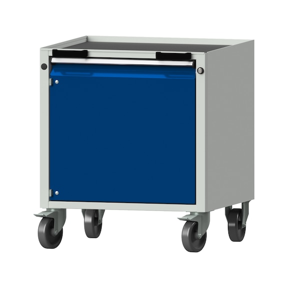 Rollcontainer V/T - BL, Modell 50, Ablagewanne, RAL 7035/RAL 5010, Höhe 750 mm - Werkstattwagen