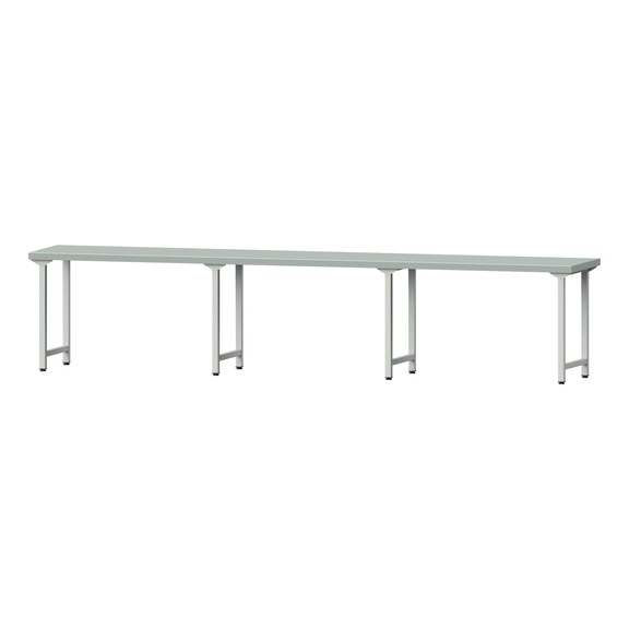 Work table, model 200, ZBP 50 mm, RAL 7035, 850 x 4050 x 800 mm - Working table 4500 mm static